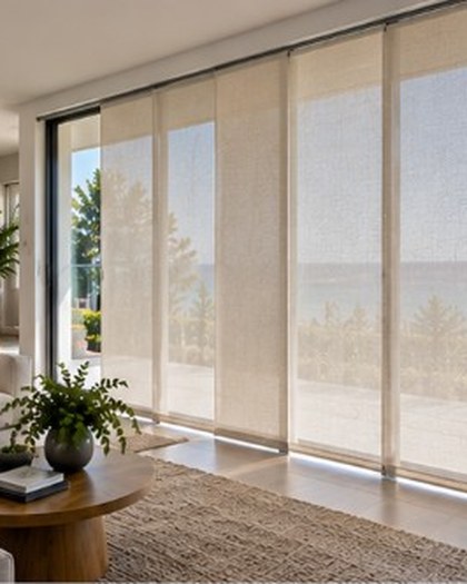 Sheer panel glides on a coastal sliding door